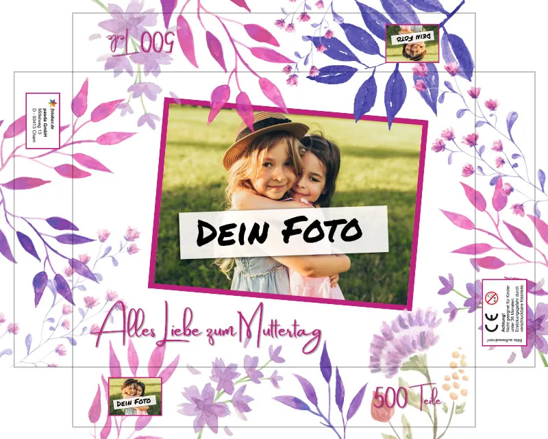Fotopuzzle 500 Teile personalisiert Erwachsene - Schachtel Muttertag