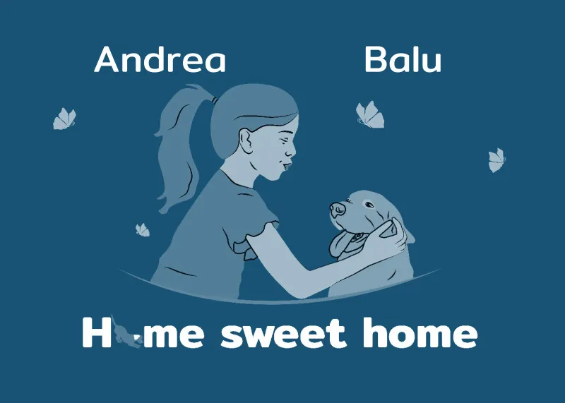 Personalisierte Fußmatte Pärchen mit Hund und Katze schwarz 70 x 50 cm
