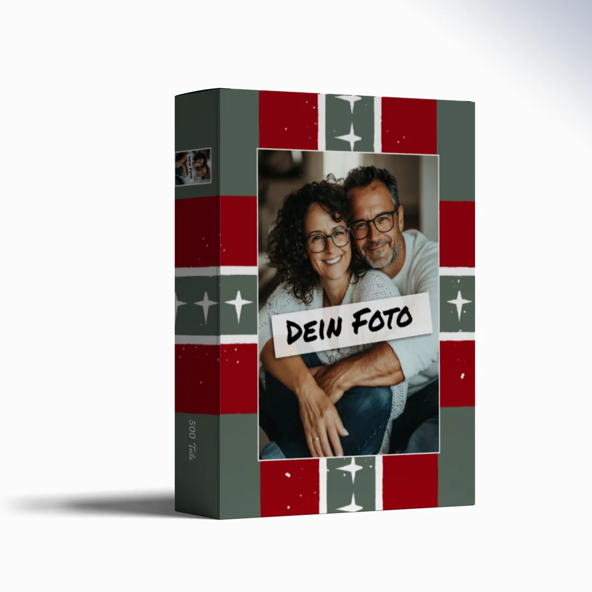 Fotopuzzle mit eigenem Bild - Fotopuzzle selbst gestalten 1000 Teile Hochformat - Schachtel Weihnachten Xmas 1 - 1000 Teile Puzzle mit Foto - Geschenk Weihnachten Xmas1 1000 Teile Hoch