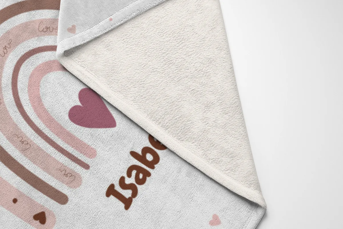 Personalisierte Babydecke rosa 75 x 100 cm
