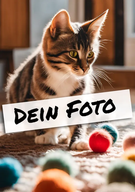 Fotopuzzle mit eigenem Bild - Puzzle selbst gestalten 1000 Teile - Schachtel Meow - mit Foto personalisiert - Geschenk Katzenfans Meow 1000 Teile Quer