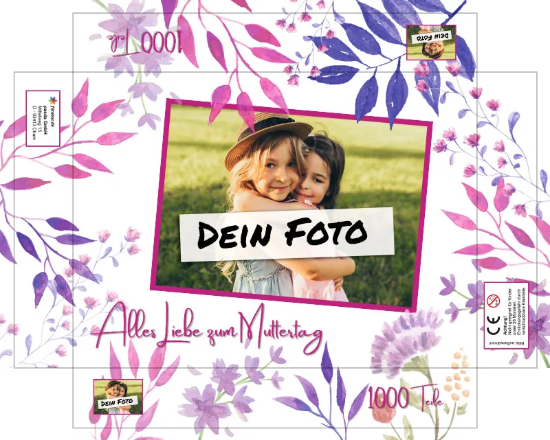 Fotopuzzle 500 Teile personalisiert Erwachsene - Schachtel Muttertag