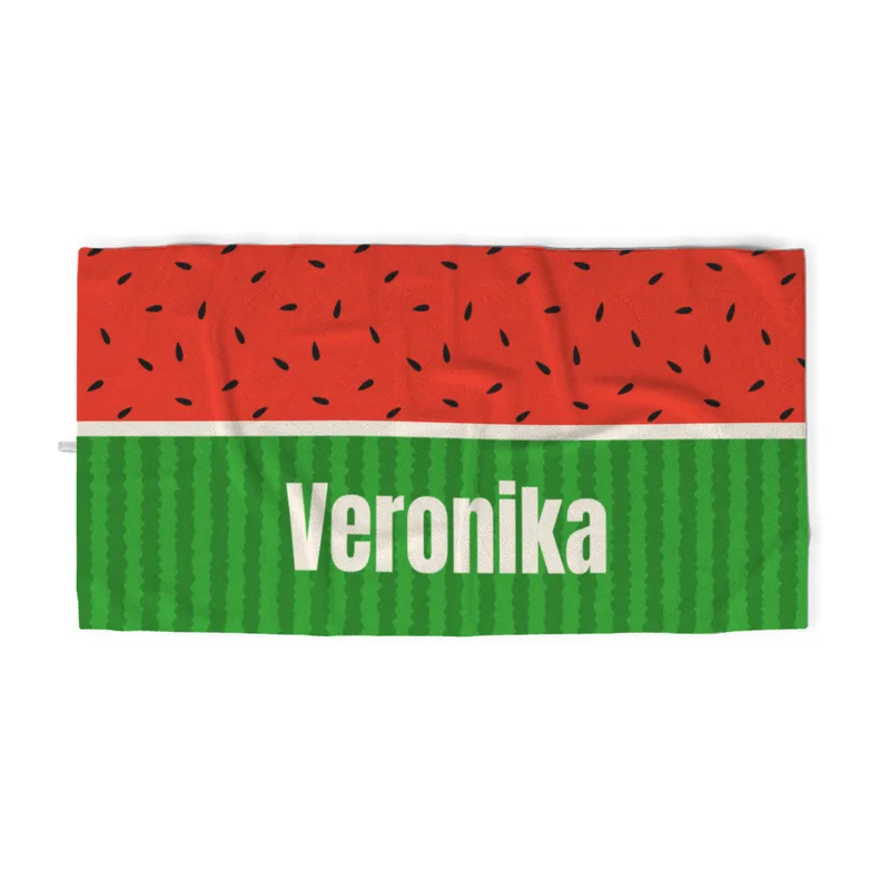 Duschtuch Melone mit Namen personalisiert - personalisiertes Namensduschtuch - Duschtuch mit Namen - Melone