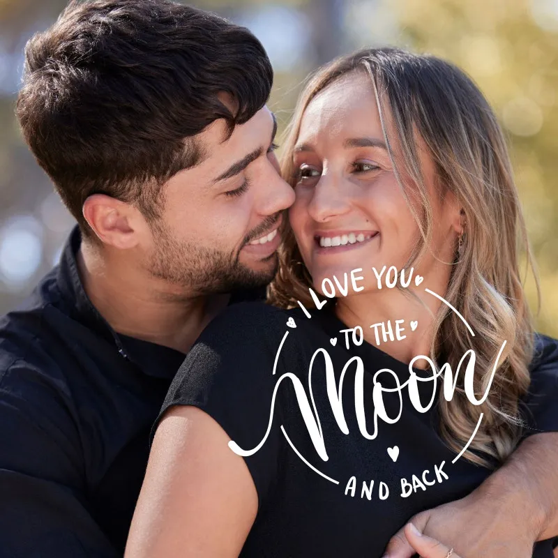 Personalisiertes Fotokissen - beidseitig mit je 1 Foto gestaltbar - Samtkissenbezug Love you to - Geschenk Valentin, Partnergeschenk