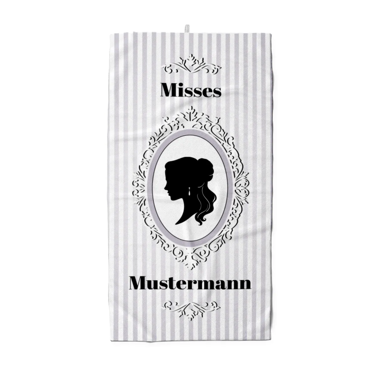 Misses Vintage - personalisiertes Namens-Strandtuch mit Wunschtext - Geschenkidee Hochzeit, Paar
