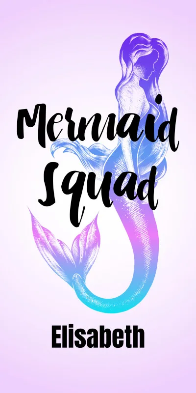 Badetuch Sommer - mit Namen personalisierbar - personalisiertes Namens-Badetuch - Strandtuch mit Wunschtext - Mermaid Squad
