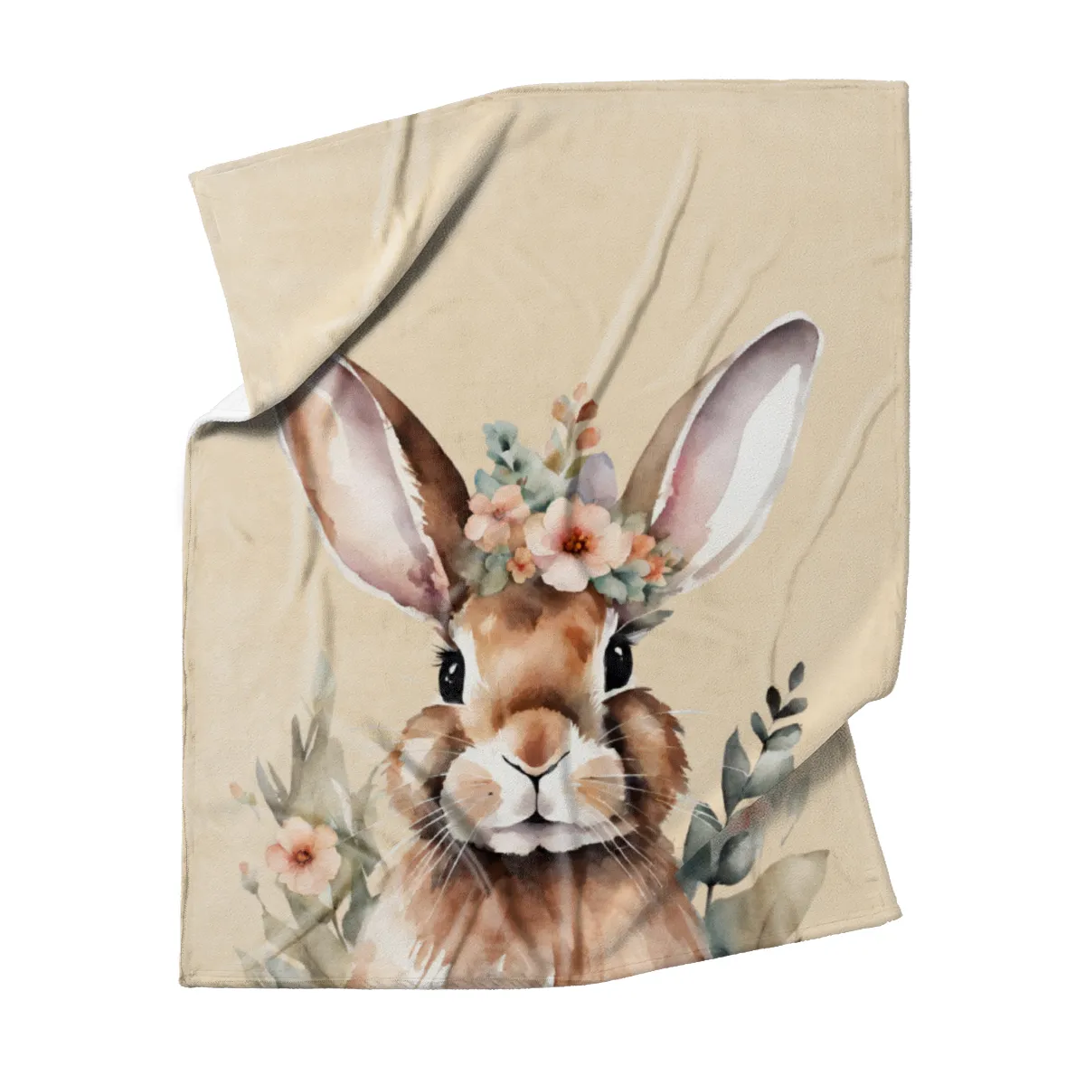 Wohndecke Hase mit Blümchen