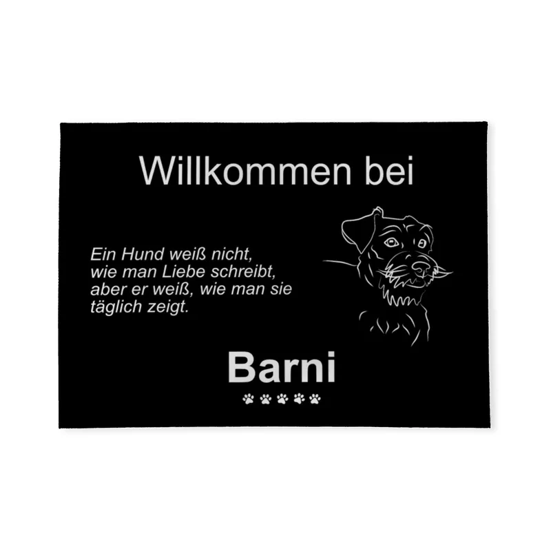 Personalisierbare Fußmatte mit Jack Russell Terrier schwarz 70 x 50 cm