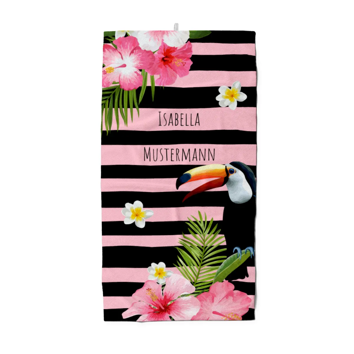 Duschtuch Sommer - mit Namen personalisierbar - personalisiertes Namensduschtuch mit Wunschtext - Tropical