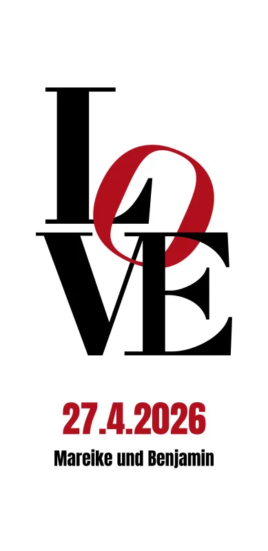 Love Typo - Badetuch mit Wunschtext