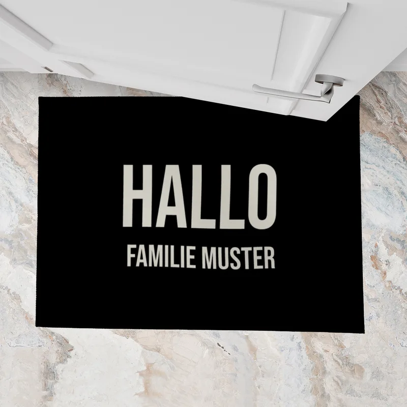 Fußmatte personalisiert Minimalistic - Geschenkidee für Familie, Paare, zum Einzug - Fussmatte mit Namen bedruckt Minimalistisch 2 Zeilen 70 x 50 cm
