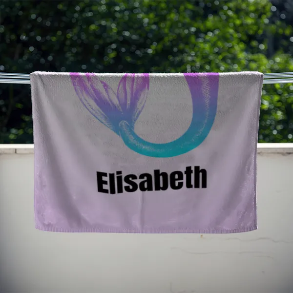 Badetuch Sommer - mit Namen personalisierbar - personalisiertes Namens-Badetuch - Strandtuch mit Wunschtext - Mermaid Squad