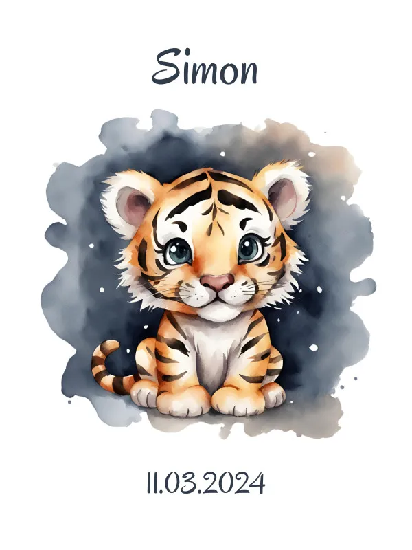 Babydecke Kleiner Tiger personalisierbar mit Namen und Text multi 75 x 100 cm