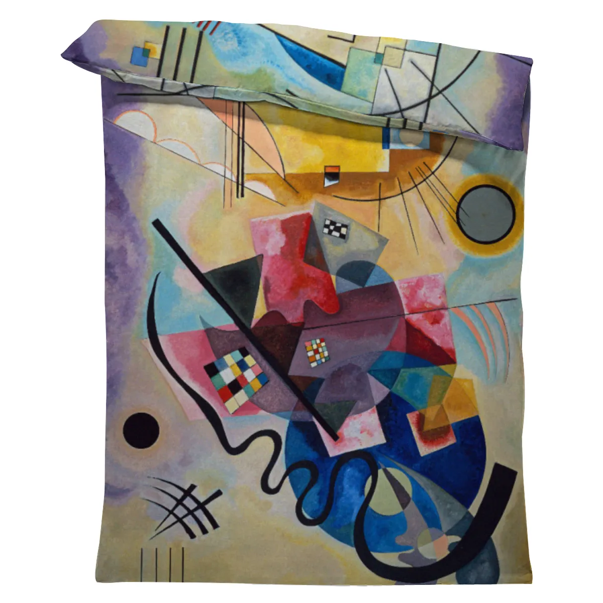 Motivbettwäsche Kandinsky - Gelb, rot und blau Baumwolle