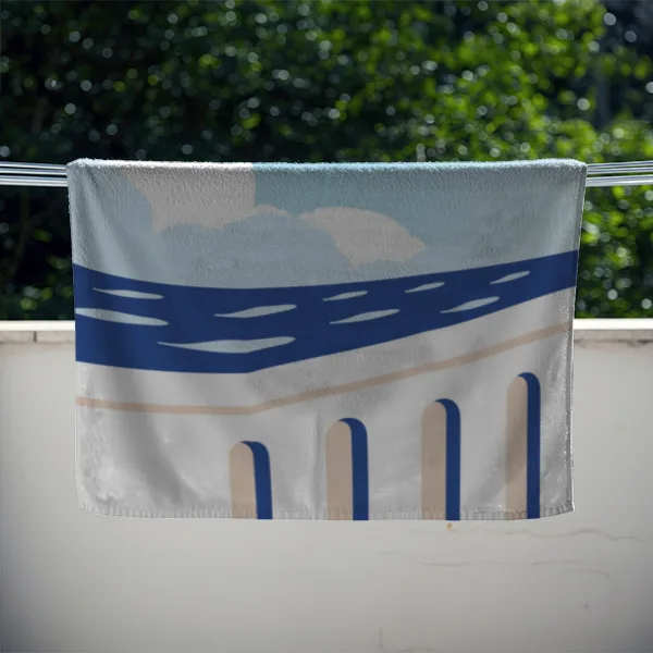 Badetuch Sommer - mit Namen personalisierbar - personalisiertes Namens-Badetuch - Strandtuch mit Wunschtext - Möwen