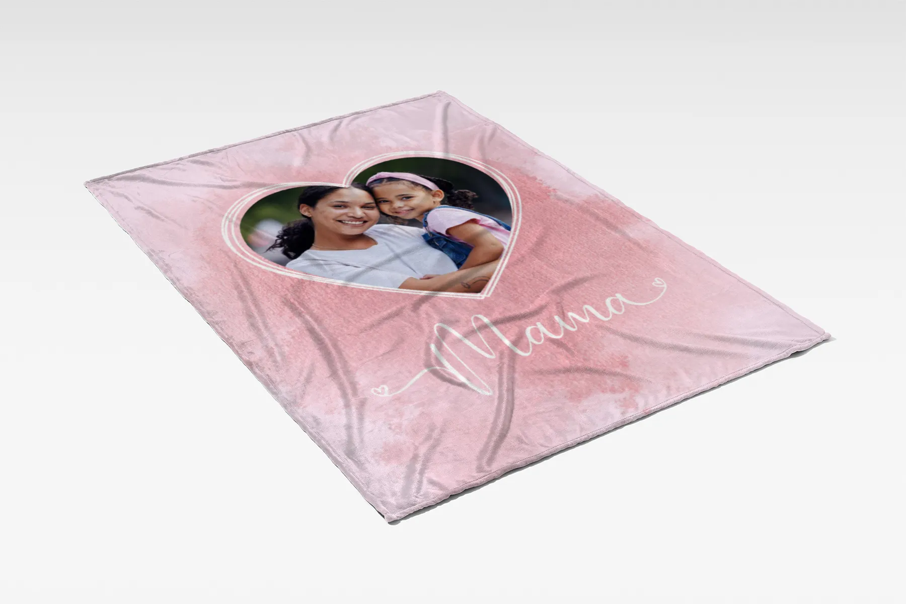 Kuscheldecke für Mamas 125 x 155 cm - mit Foto personalisierbar - Fotodecke selbst gestalten - Geschenkidee Muttertag, Geburtstag - Mama Herz