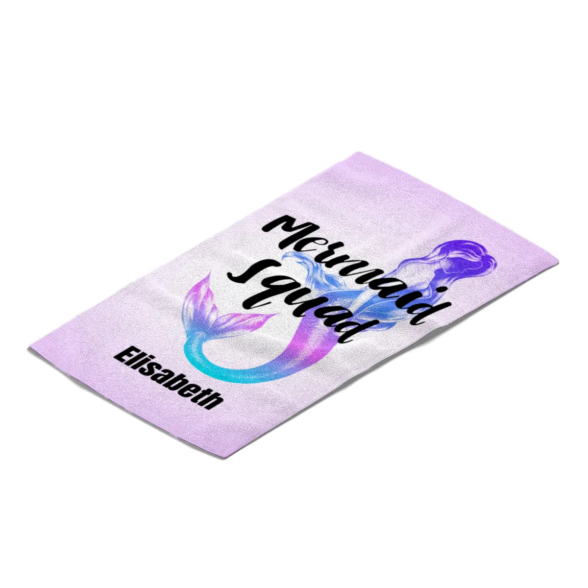 Badetuch Sommer - mit Namen personalisierbar - personalisiertes Namens-Badetuch - Strandtuch mit Wunschtext - Mermaid Squad