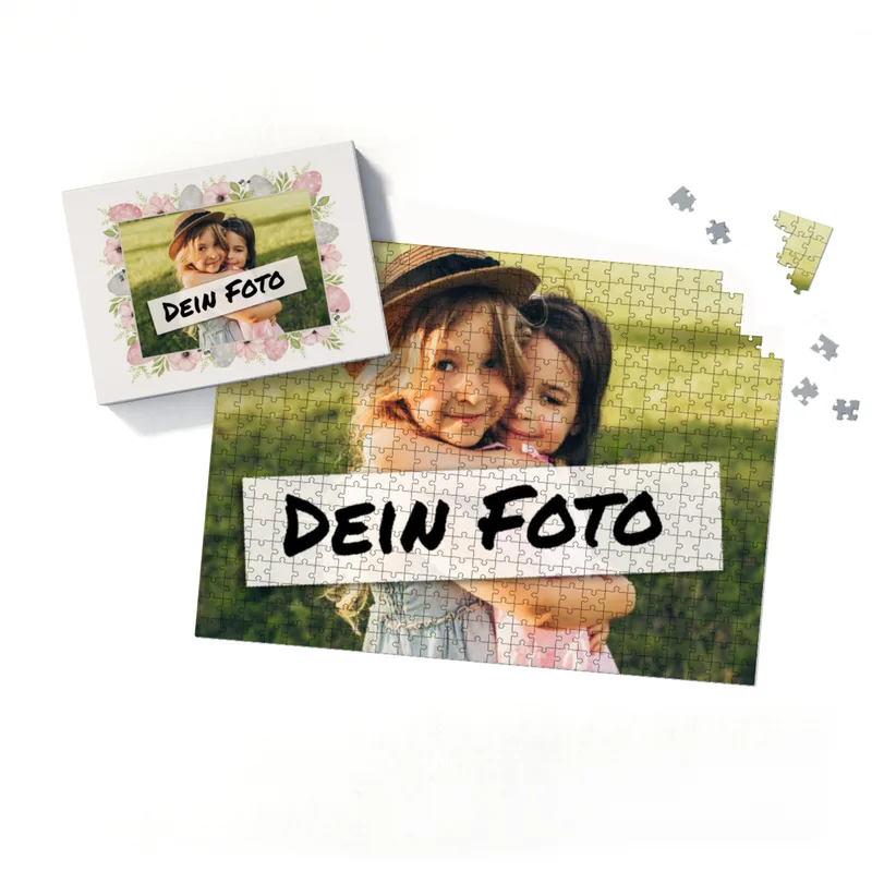 Fotopuzzle 500 Teile personalisiert Ostern - Box Osterblumen