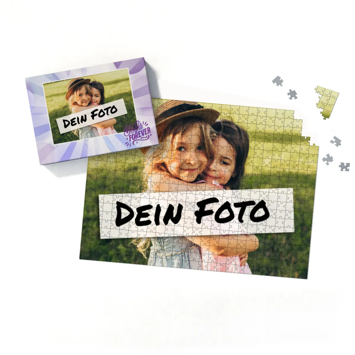 Fotopuzzle 500 Teile personalisiert für Erwachsene - Schachtel Besties