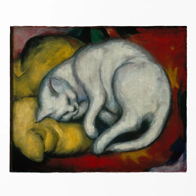 Kuscheldecke Franz Marc Die weiße Katze