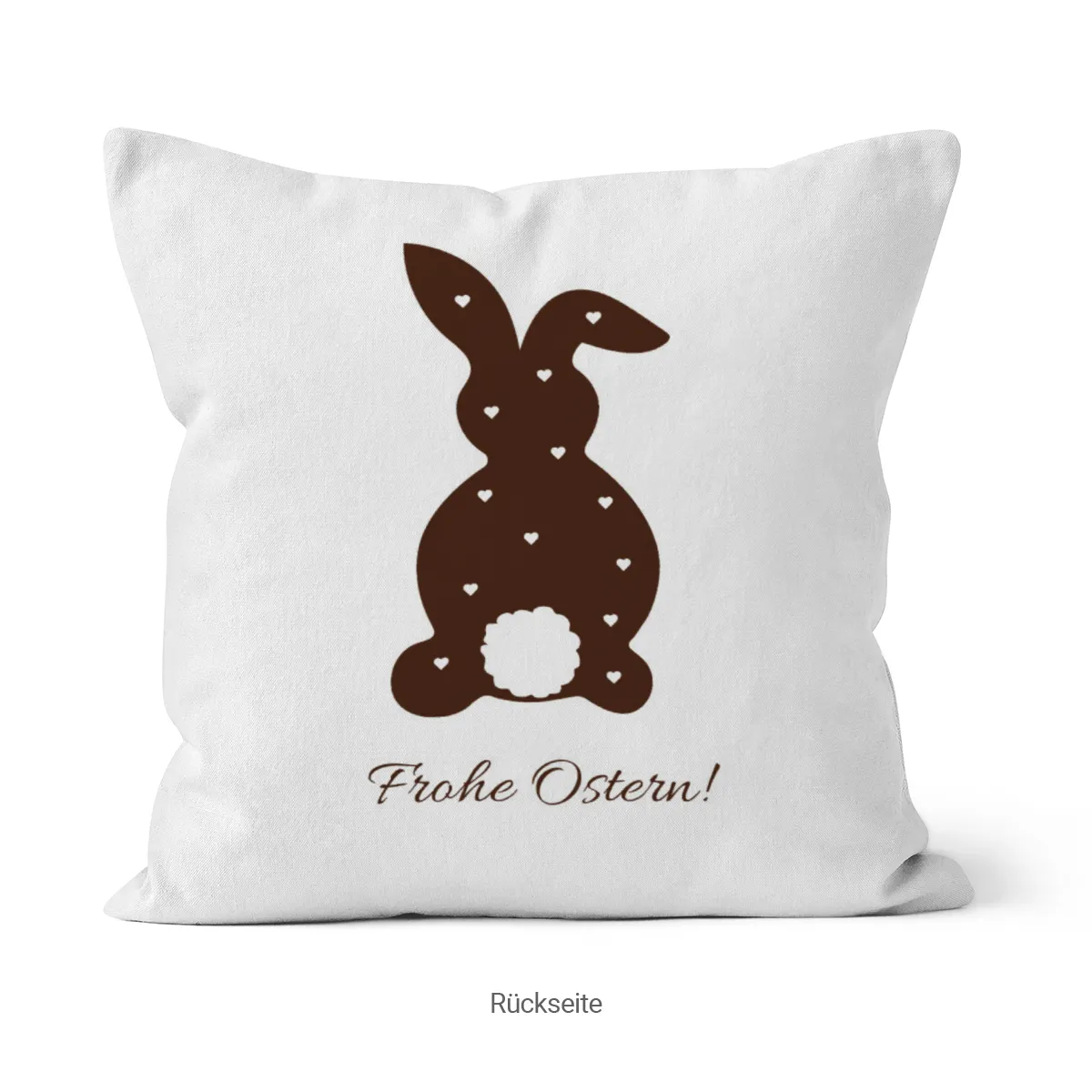 Namenskissen Ostern - Samtkissenbezug Hase Frohe Ostern - mit Namen personalisierbar - Osterdeko - Geschenkidee Ostern Hase Herzen 40 x 40 cm