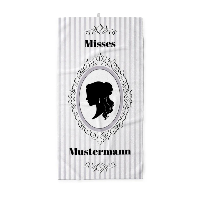 Misses Vintage - personalisiertes Namens-Handtuch mit Wunschtext - Geschenkidee Hochzeit, Paar