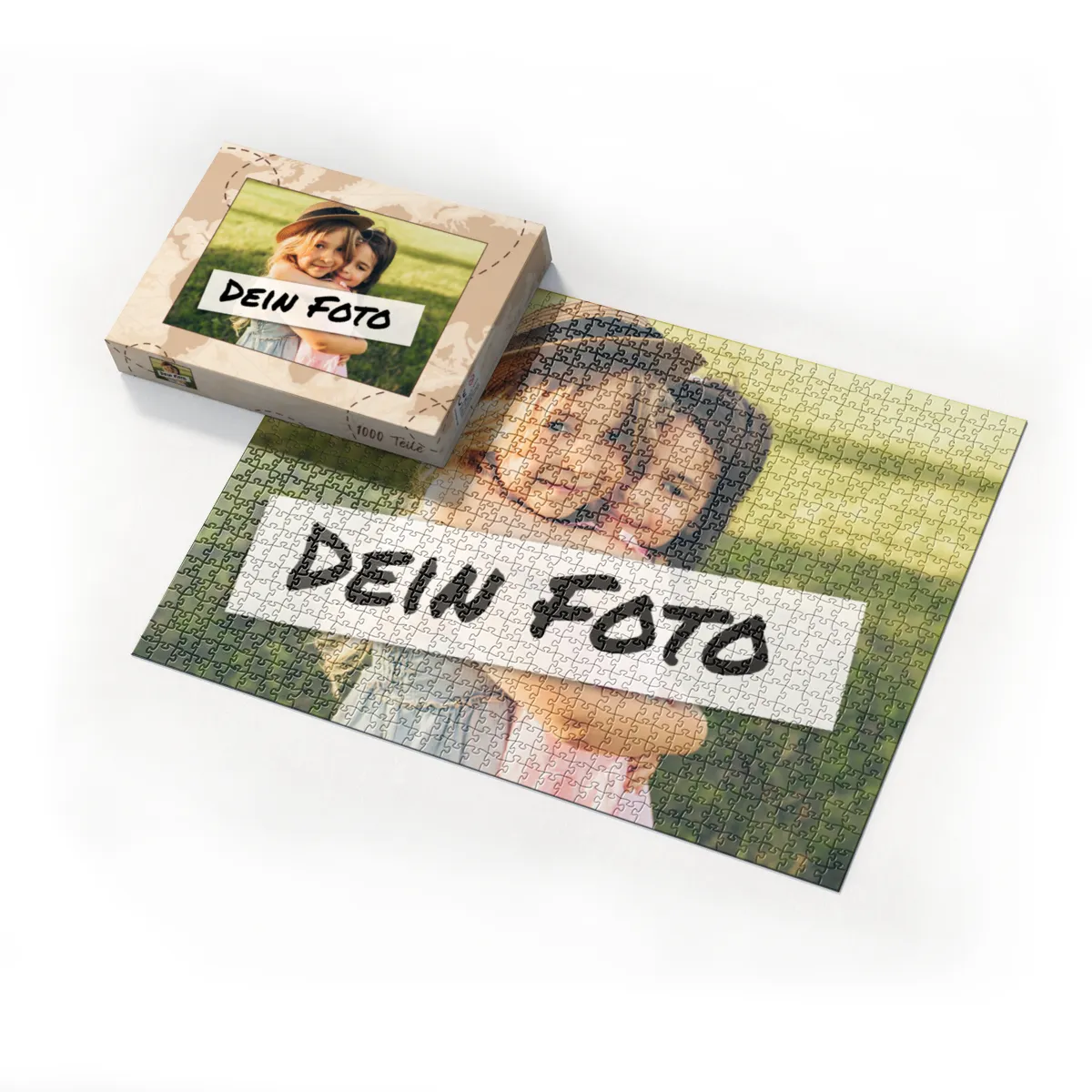 Fotopuzzle mit eigenem Bild - Fotopuzzle selbst gestalten 2000 Teile - Schachtel Weltreise - Puzzle mit Foto personalisiert - Geschenk Geburtstag Weltreise 2000 Teile Quer