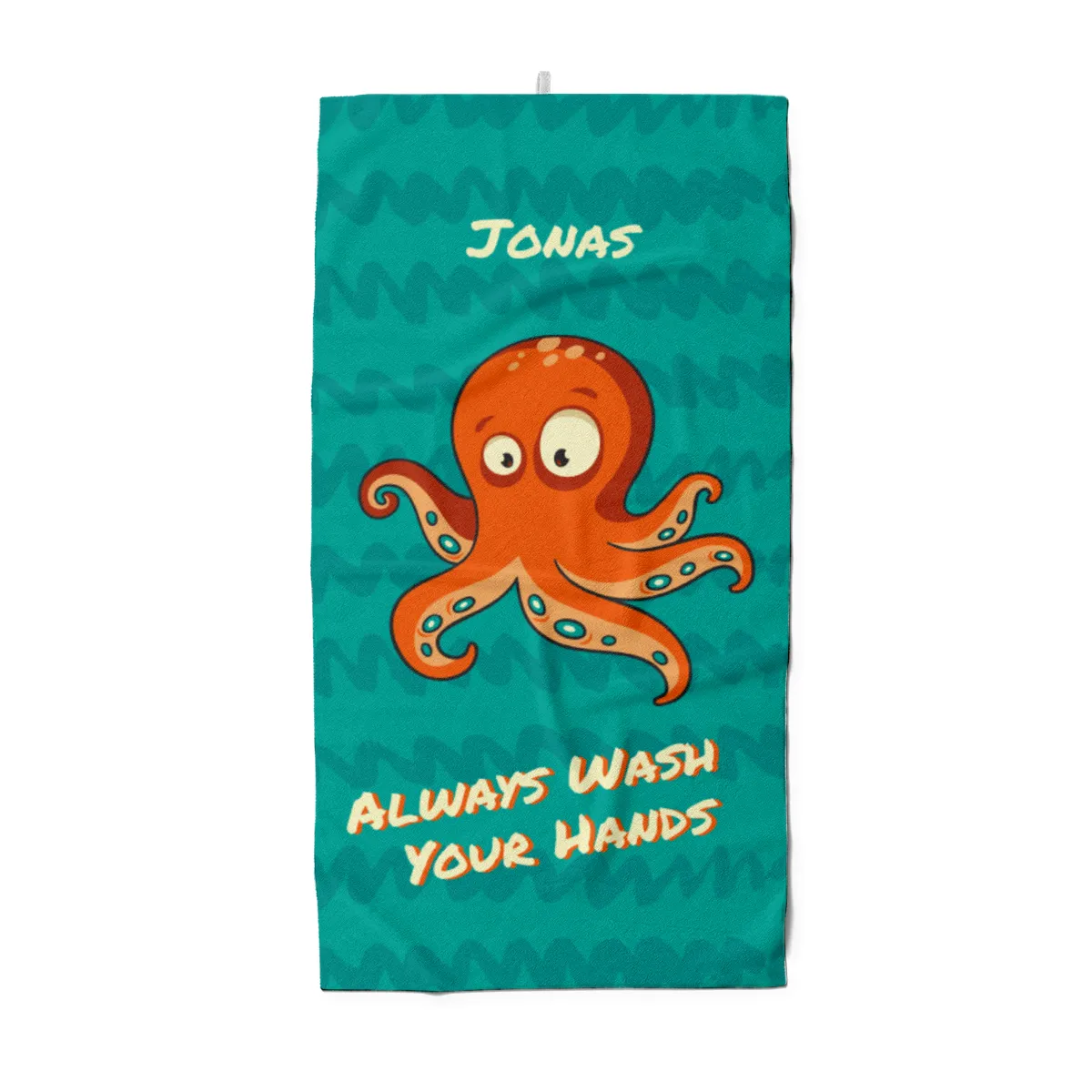 Duschtuch mit Namen personalisierbar - personalisiertes Namens-Duschtuch mit Wunschtext - Krake Always