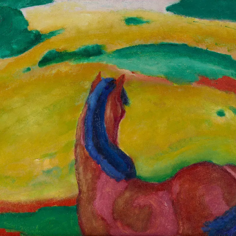 Samtkissenbezug Pferd in Landschaft Marc
