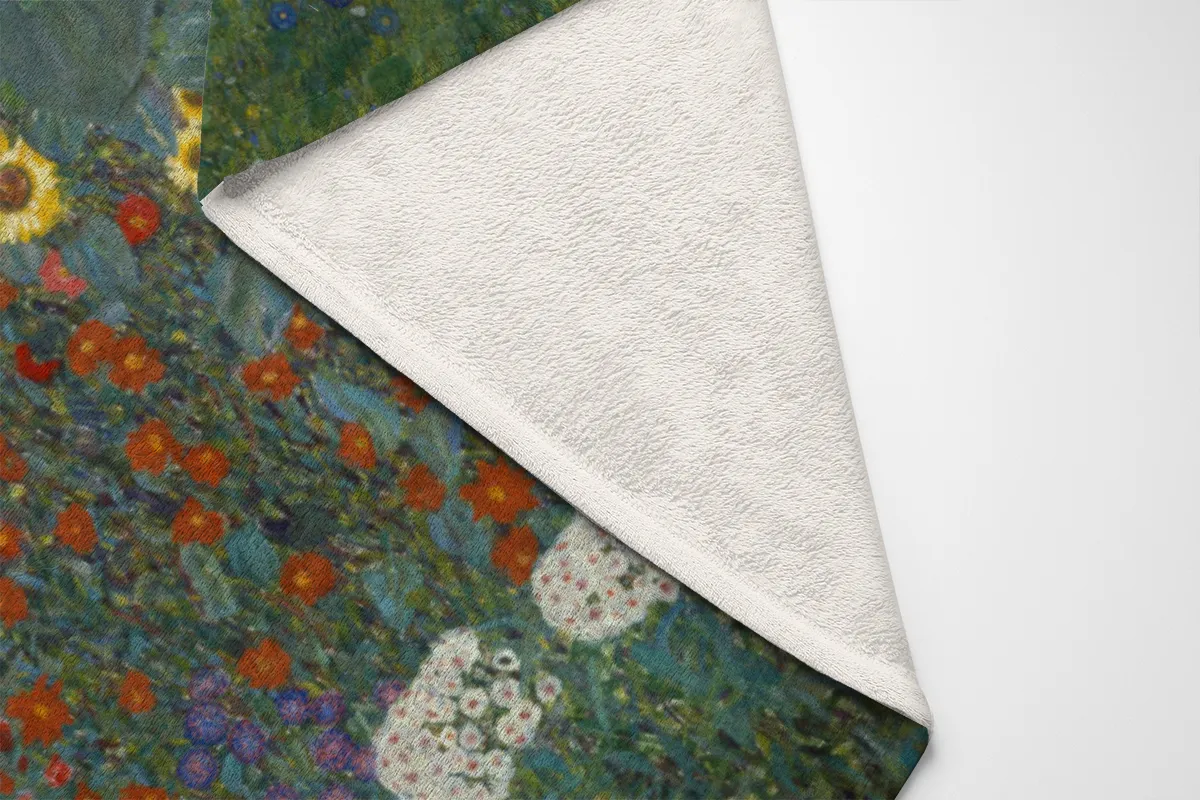 Kuscheldecke Bauerngarten mit Sonnenblumen Klimt