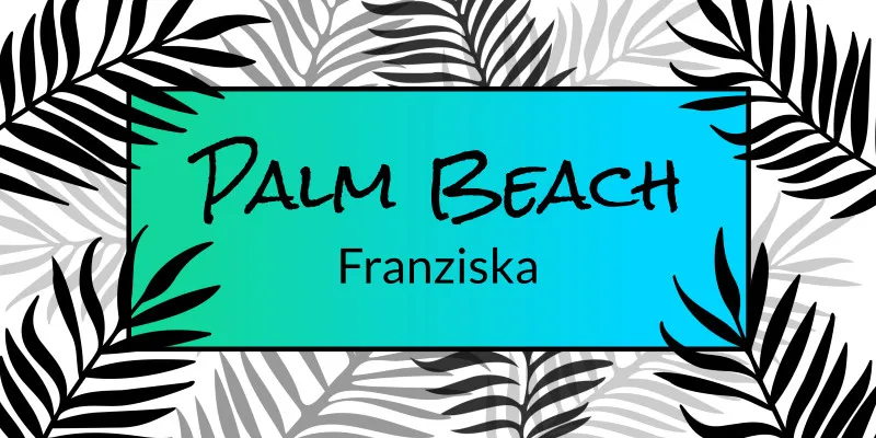 Badetuch Sommer - mit Namen personalisierbar - personalisiertes Namens-Badetuch - Strandtuch mit Wunschtext - Palmenblätter