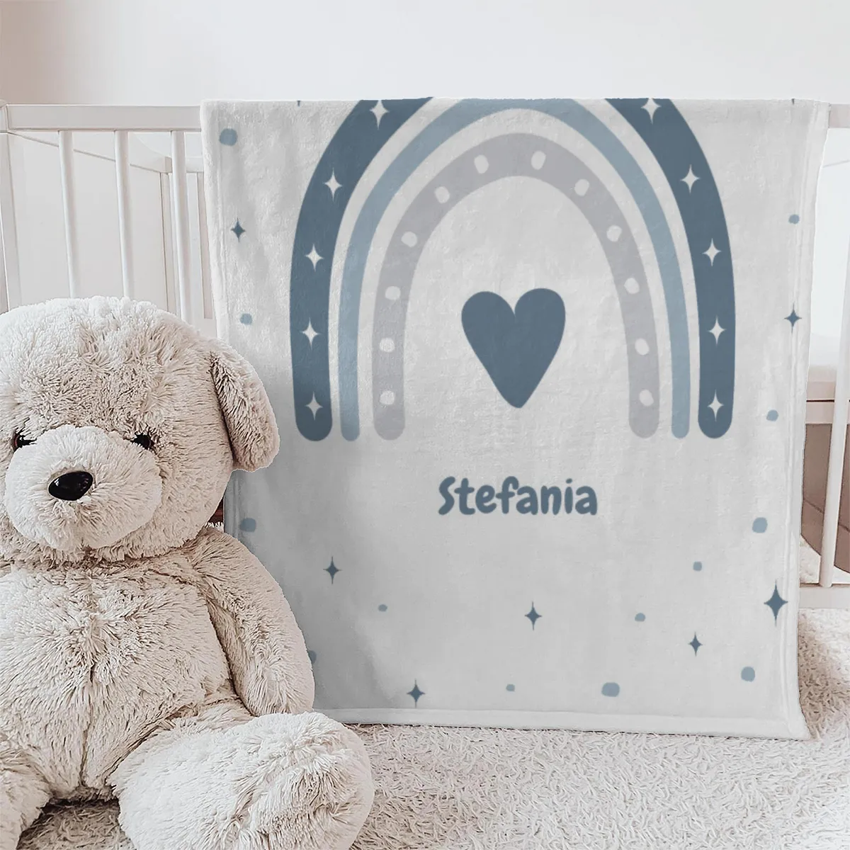 Personalisierte Babydecke rosa 75 x 100 cm