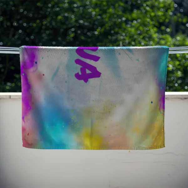 Handtuch bunt bedruckt mit Namen personalisierbar - personalisiertes Handtuch mit Ihrem Wunschtext - Colorexplosion