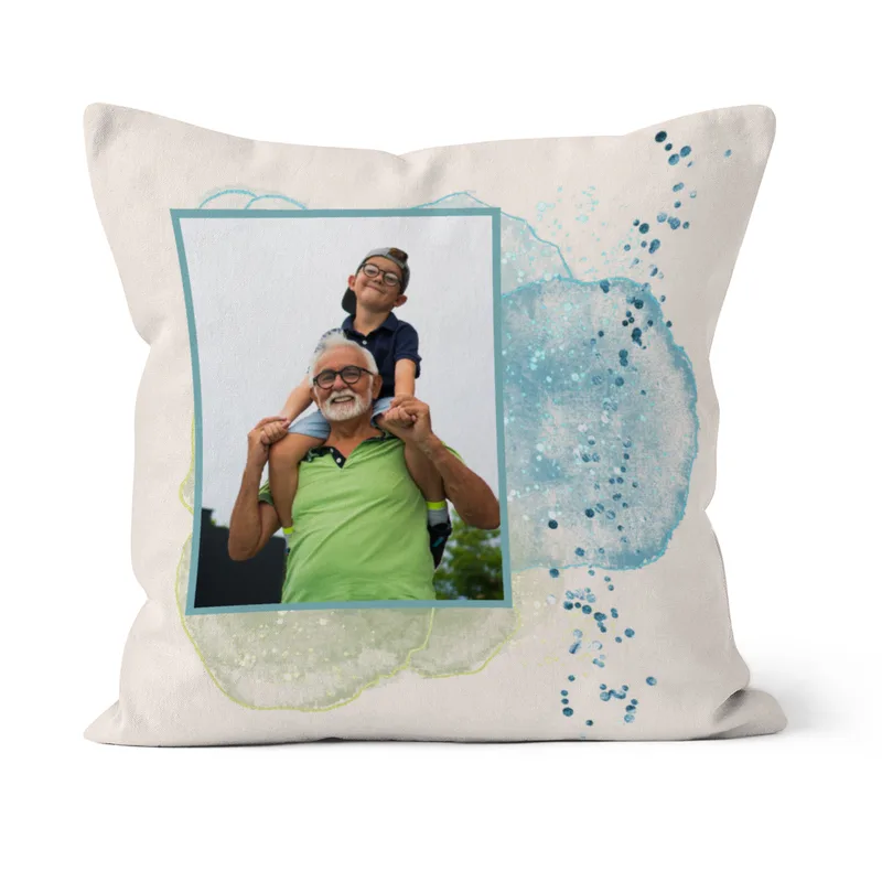 Personalisiertes Fotokissen - Vorderseite mit Foto personalisierbar - Samtkissenbezug Opa Substantiv - Geschenk Vatertag