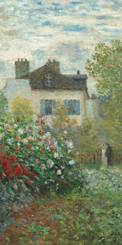 Handtuch Der Garten des Künstlers in Argenteuil - Claude Monet