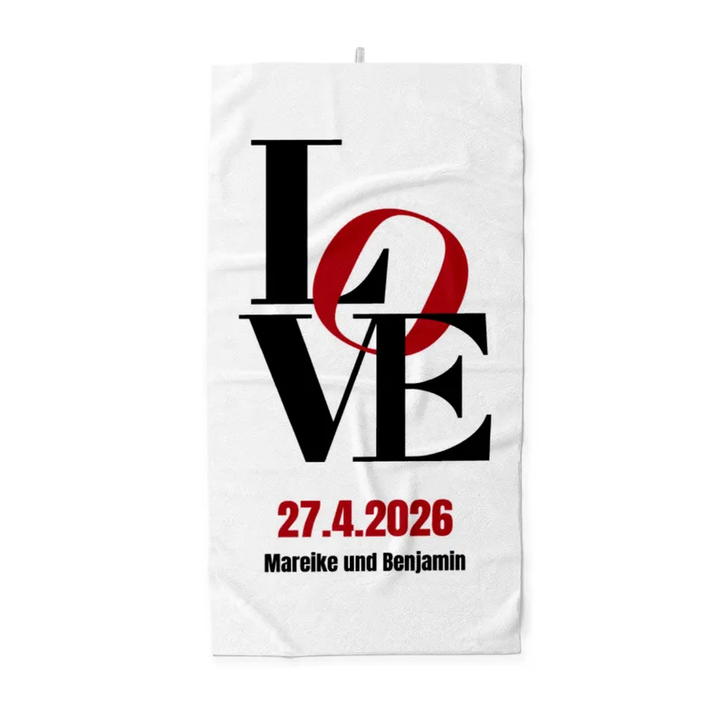 Love Typo - Handtuch mit Wunschtext