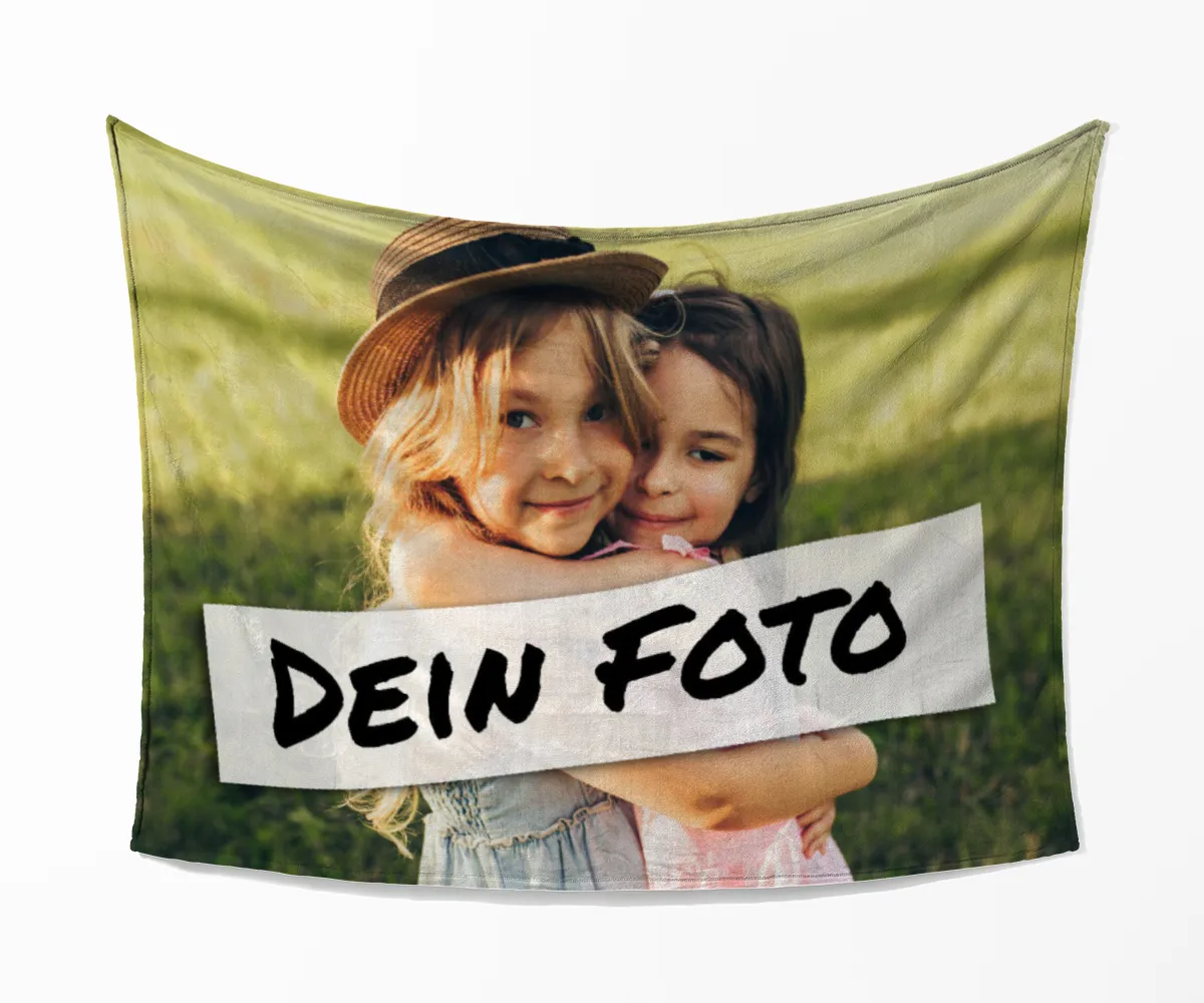 Personalisierte Kuscheldecke mit Foto - personalisierte Fotodecke - Kuscheldecke mit Ihrem Bild - Fotodecke selbst gestalten - Decke Querformat 200 x 140 cm 1 Foto Design 200 x 140 cm