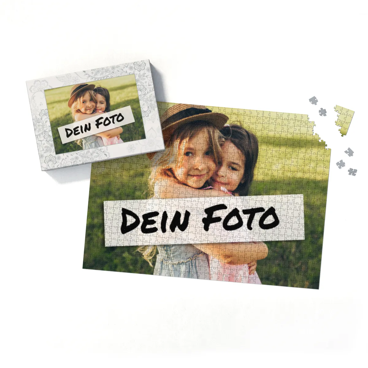 Fotopuzzle mit eigenem Bild - Fotopuzzle selbst gestalten 2000 Teile - Schachtel Floral Ornaments - Puzzle mit Foto personalisiert - Geschenk Geburtstag, Hochzeit Floral Ornaments 2000 Teile Quer