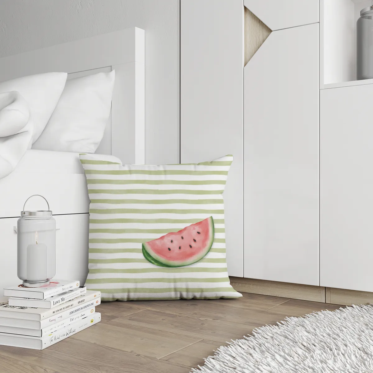 Samtkissenbezug Melon Stripes