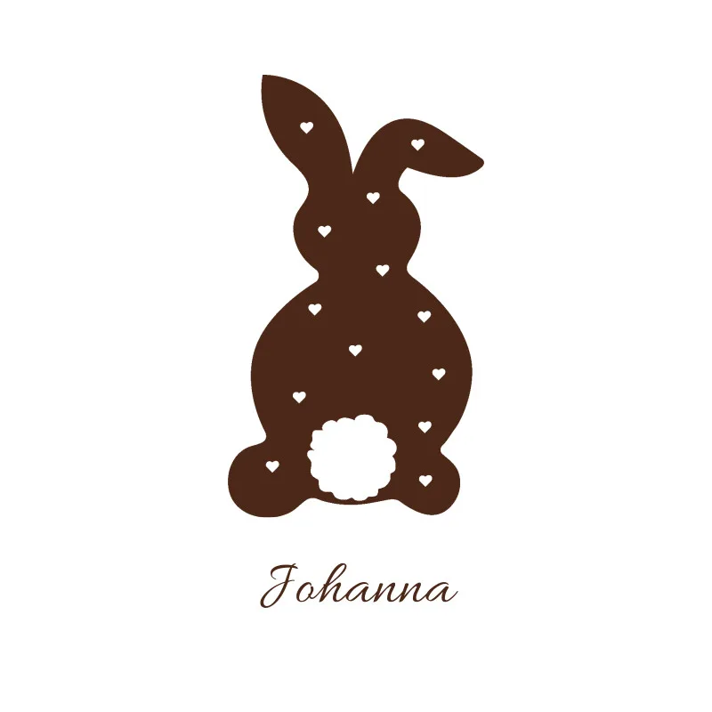 Namenskissen Ostern - Samtkissenbezug Hase Frohe Ostern - mit Namen personalisierbar - Osterdeko - Geschenkidee Ostern Hase Herzen 40 x 40 cm