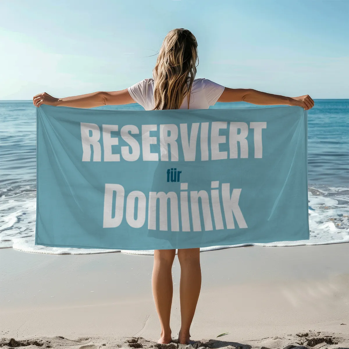 Handtuch "Reserviert für" mit Namen personalisierbar - personalisiertes Namenshandtuch - witziges Handtuch mit Namen und Spruch - Reserviert rosa