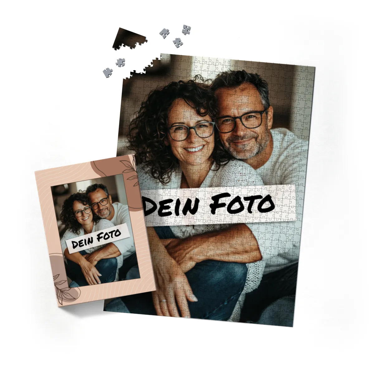 Fotopuzzle mit eigenem Bild - Fotopuzzle selbst gestalten 1000 Teile - Schachtel Herbstblätter - 1000 Teile Puzzle mit Foto - Geschenk Geburtstag Herbstblätter 1000 Teile Quer