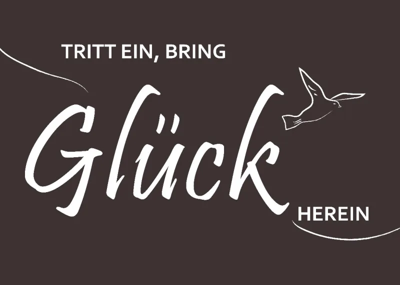 Spruch-Fußmatte Tritt ein, bring Glück herein - Schmutzfangmatte bedruckt Glück grün 70 x 50 cm