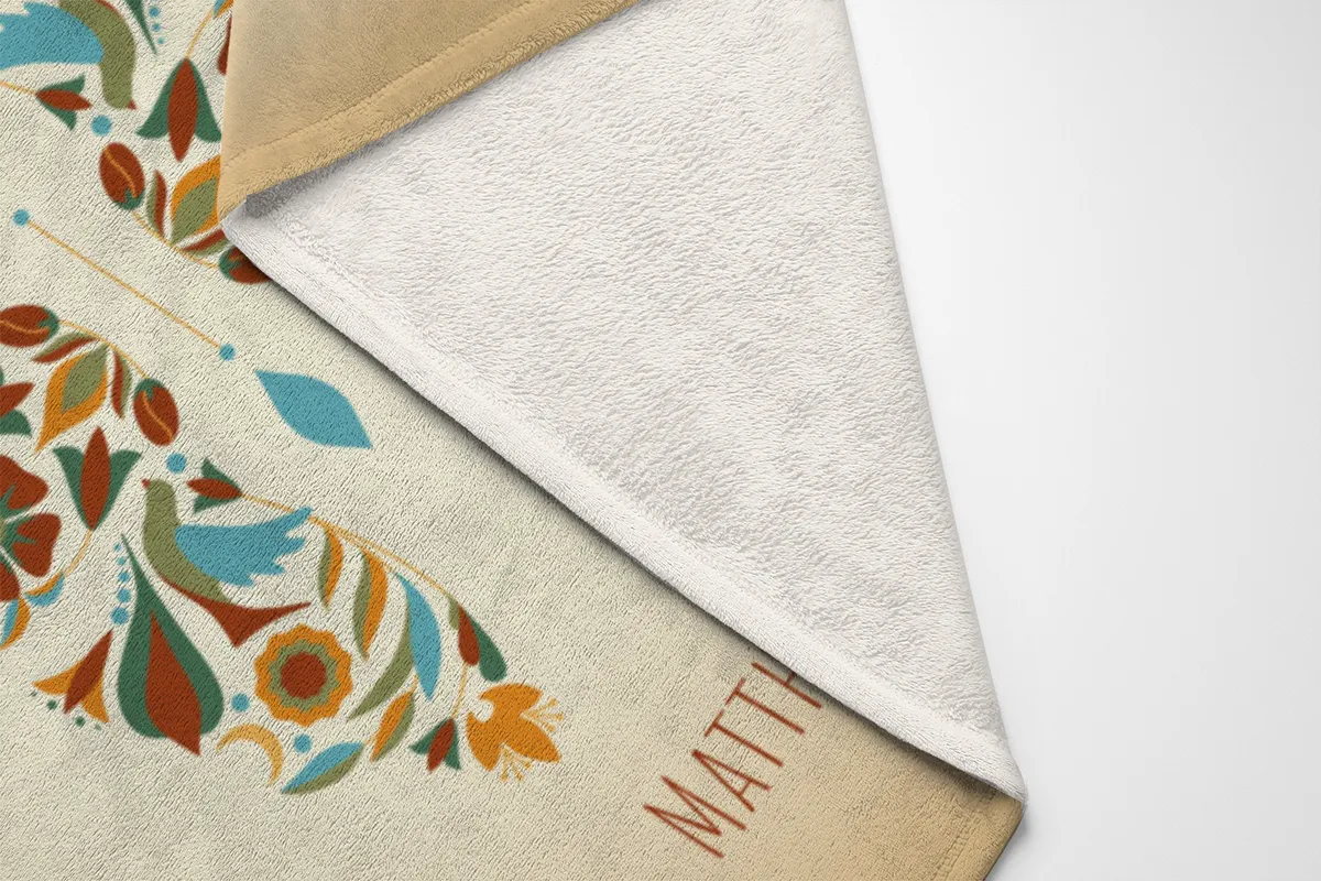 Sternzeichen Wohndecke Wassermann floral mit Namen personalisierbar