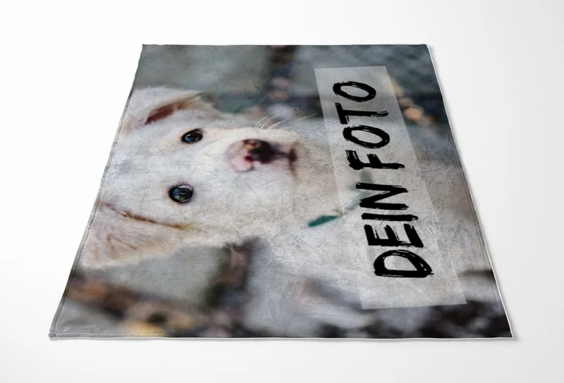 Personalisierte Kuscheldecke mit Foto - personalisierte Fotodecke - Kuscheldecke mit Ihrem Bild - Fotodecke selbst gestalten - Decke Querformat 200 x 140 cm 1 Foto Design 200 x 140 cm