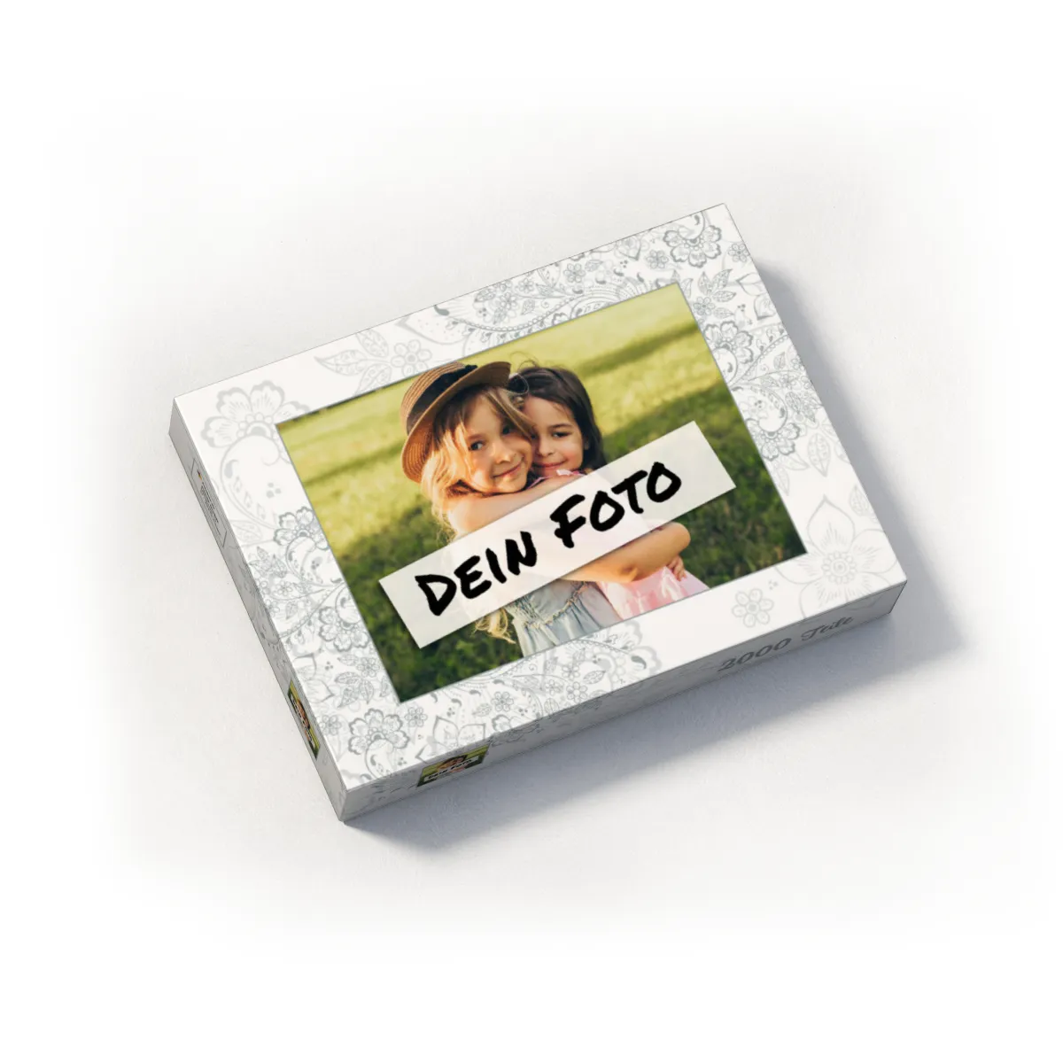 Fotopuzzle mit eigenem Bild - Fotopuzzle selbst gestalten 2000 Teile - Schachtel Floral Ornaments - Puzzle mit Foto personalisiert - Geschenk Geburtstag, Hochzeit Floral Ornaments 2000 Teile Quer