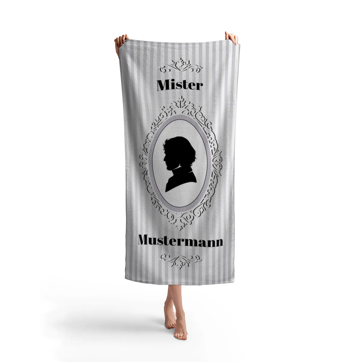 Misses Vintage - personalisiertes Namens-Strandtuch mit Wunschtext - Geschenkidee Hochzeit, Paar