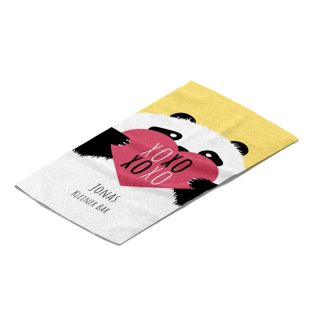 Duschtuch mit Namen personalisierbar - personalisiertes Namens-Duschtuch mit Wunschtext - XOXO Katze