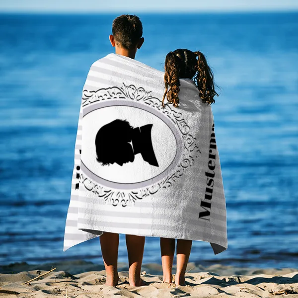 Misses Vintage - personalisiertes Namens-Strandtuch mit Wunschtext - Geschenkidee Hochzeit, Paar
