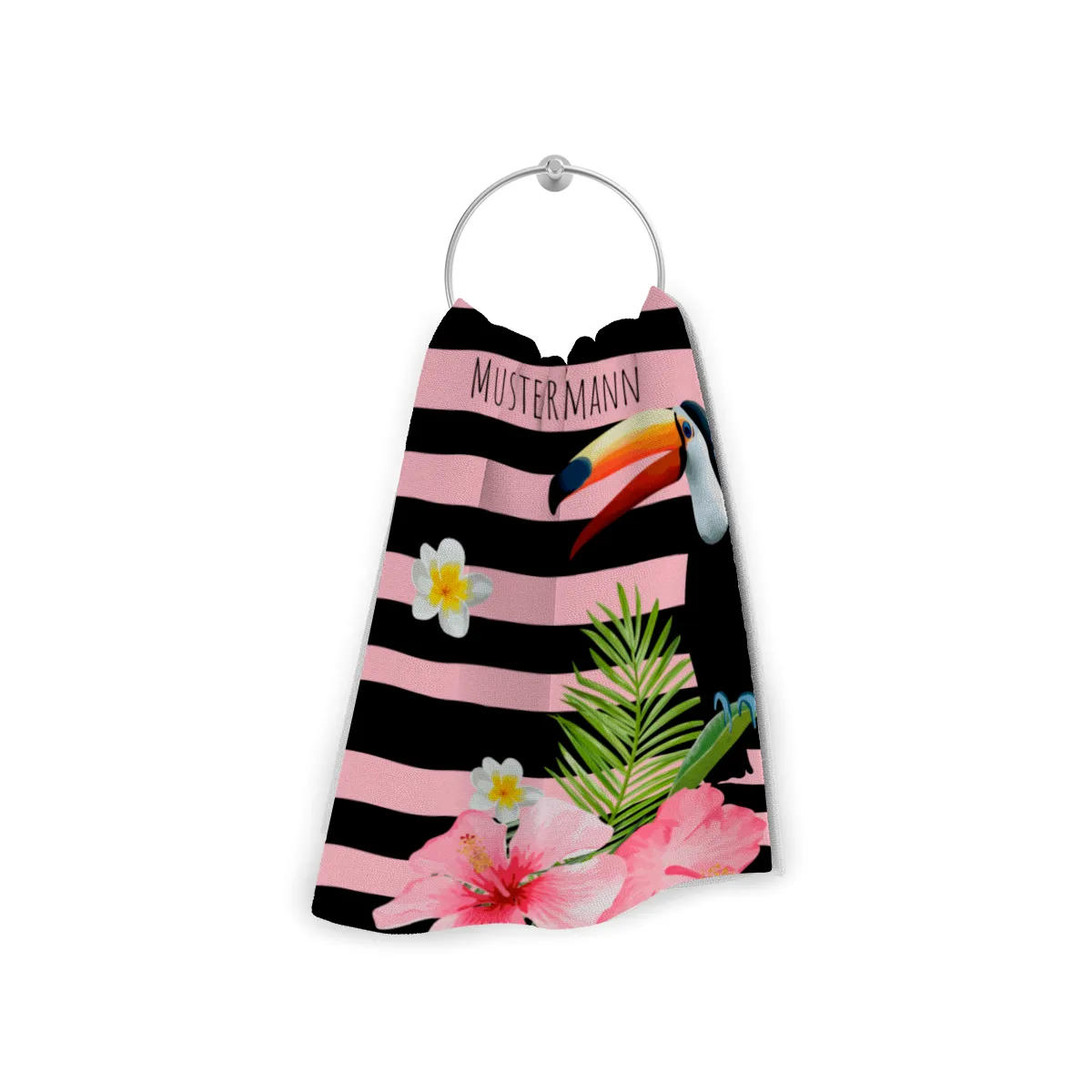 Duschtuch Sommer - mit Namen personalisierbar - personalisiertes Namensduschtuch mit Wunschtext - Tropical